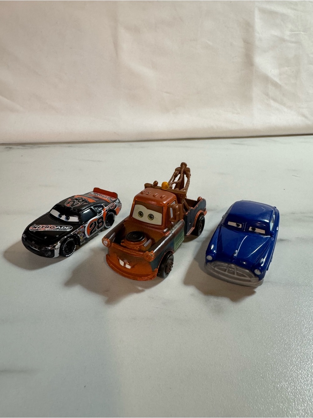 Disney Pixar Cars Lot Mater Doc Hudson Aiken Axler #28 Nitroade 3 Vehicles